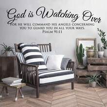 1Set Bible Verse Christian Wall Sticker God Is Watching Over Psalm 91:11 Stand Fast In Liberty Galatians 5:1 Wall Decals Bedroom Living Room Home Wall Decor - Bible Verse - View 5