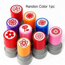 1pc Floral Pattern Stamp, Refillable Ink, Office Use, Cute Floral Pattern Reward Stamp, Commemorative Stamp, Portable, Mini Floral Stamp, Random Color - Multiple Styles - View 10
