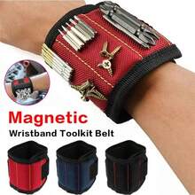 Magnetic Wristband For Holding Screws Portable Tool Bag Electrician Adjustable Wrist Belt Screws Small Metal Nails Bolts - Multi-color - View 1
