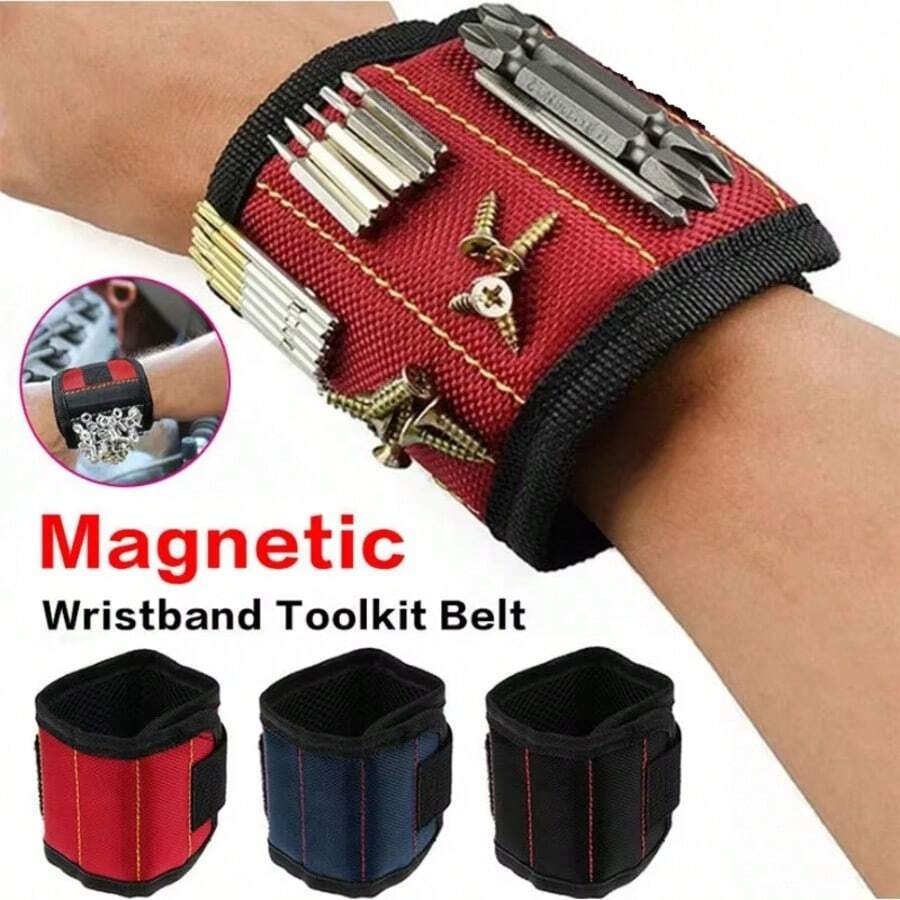 Magnetic Wristband For Holding Screws Portable Tool Bag Electrician Adjustable Wrist Belt Screws Small Metal Nails Bolts - Multi-color - View 1