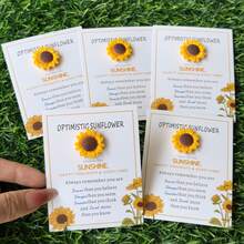 10pcs Sunflower Pocket Hug Encouragement Cards With Poetic Happy Sunshine, Suitable For Friends Support Gift Mother's Day, Wedding, Birthday Party - Multicolor - View 7