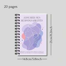 French Responsibility Reflection Activity Journal, Accountability Prompts, Daily Actions, Choices, Feedback, Motivation Map, Commitment Pages, Personal Reflection Pages, Spiral Notebooks - A5 - View 2