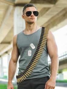 Aksesori Sabuk Peluru Plastik Satu Baris, Perlengkapan Cosplay, Dekorasi Pesta Liburan, Perlengkapan Kostum, Perlengkapan Plastik, Aksesori Sabuk Kostum Tentara, Sabuk Peluru Gaya Punk - MultiWarna - View 4
