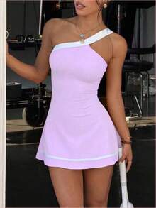 Women Athletic Onepieces Swimsuits - Purple - View 1