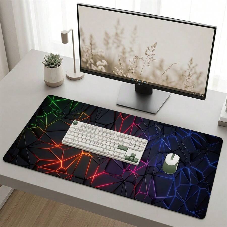 Colorful Crystal Extra Long Mouse Pad, Gaming Office Home Art Design ...