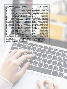 1pc/2pcs Laptop Windows/WORD Shortcut Key Stickers, Peel And Stick Without Cutting, Suitable For Daily Laptop Decoration - Keyboard Shortcut Stickers - View 2