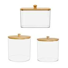 Laundry Pods Storage Set, Clear Plastic Jars With Bamboo Lids, Dryer Sheet Holder For Laundry Room And Kitchen Countertop - Clear - View 4