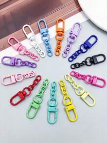 20/40pcs Colorful Lobster Clasp Keychain Accessories, Colorful Metal Swivel Snap Hooks With Key Rings, DIY Handmade Jewelry Accessories - Keychain - View 2
