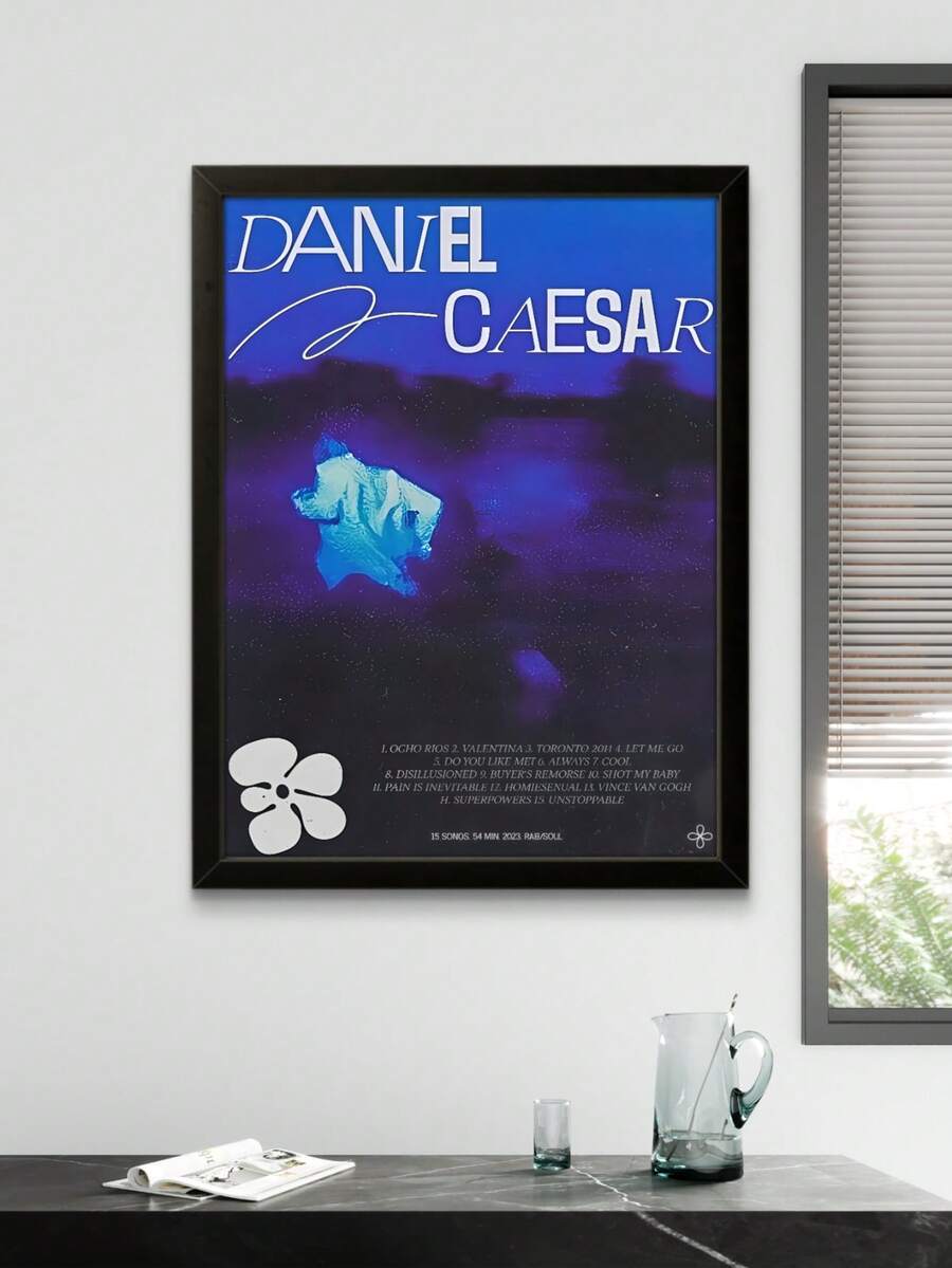 لوحة جدارية كانفاس بوستر Daniel Caesar Never Satisfied، هدية عيد ميلاد وتخرج - A - مشاهدة 1