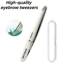 Stainless Steel Professional Eyebrow Tweezers, High Precision Slanted Tip Small Tweezers, Universal Hair Removal Plucker For Eyebrows And Beard, - Multicolor - View 1