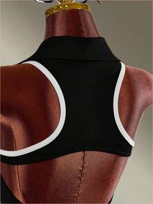 Women Athletic Onepieces Swimsuits - Black - View 9