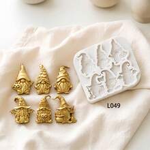 Halloween 6-Cavity Faceless Gnome Silicone Mold, Gnome Aromatherapy Plaster Mold - Dwarf - View 1
