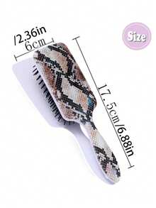 Square Zebra Print Air Cushion Hairbrush, Highly Attractive Home Use Volumizing High Crown Massage Detangling Hair Brush, Exquisite Appearance, Perfect As A Gift For Friends, Christmas Holiday Gift - Multicolor - View 9