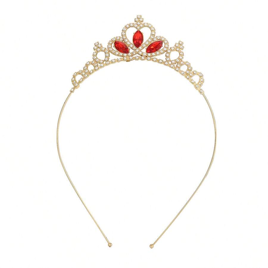 1pc Girls Rhinestone Crown Princess Headband, Fairy-Like Hair Accessory For Performance, Birthday, Festival, Growth Gift, Suitable For Women, All Seasons, Wearable - Multicolor - View 1
