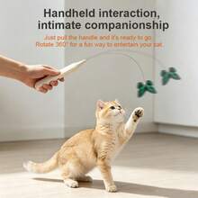 2-In-1 Electric Pet Butterfly Cat Teaser Toy With Suction Cup Base, Stand And Handheld Modes, Automatic Rotating Cat Wand, Hands-Free Indoor Interactive Toy For Cats, Self-Entertainment And Boredom Relief, Dual-Mode Automatic Rotating Butterfly Cat Toy, Suitable For All Cats - View 9