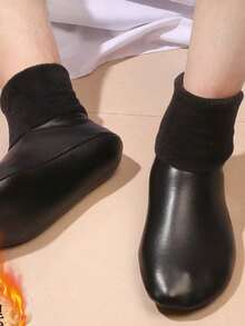 Warm Boat Socks, Thick Thermal Lined, Anti-Slip Sole, Waterproof For Indoor & Outdoor Use, Winter - Black - View 6