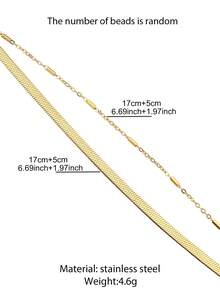 1pc Stainless Steel Women's Double Layer Stacked Bracelet, Minimalist Luxury Commute Elegant Style, Gold Color, Suitable For Women Pursuing Simple High-End Accessories, Daily Commute, Autumn Vacation, Date Outings Wear, Can Be Given As Birthday Holiday Gift - Bracelet - View 3