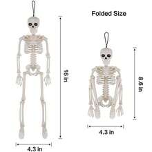 170cm/40cm Halloween Horror Decoration Oversized Human Plastic Skeleton With Movable Joints, Ghost Festival Haunted House Decor Prop, Cemetery Decoration Indoor Horror Skeleton Decoration (Hanging Rope Length May Vary) - Multicolor - View 6
