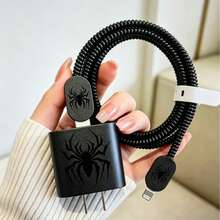 Black Spider Leather Charger Protective Case Compatible With Apple 18 ...