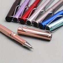 8pcs Metallic Texture Neutral Pens, Clear And Smooth Writing, 0.5mm Tip, Suitable For High-End Business Meetings, Office And School Supplies - Metal Texture - View 3