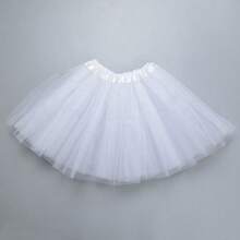 1pc White Girls Ballet Tulle Half-Skirt, Stiff Tulle Tutu, Suitable For Dance Performance And Skirt Matching - White - View 7