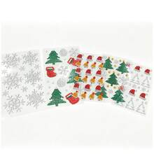 2/1pc Christmas Self-Adhesive Rhinestone Gem Stickers, Christmas Hat, Christmas Tree, Sock Shaped Crystal Stickers, DIY Face Nail Art Makeup Decoration, Holiday Party Handmade Decorative Stickers - Multicolor - View 10