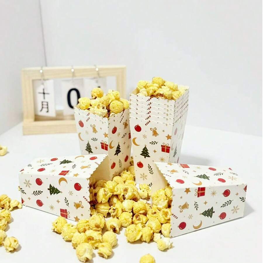 48/24/12/1 Pc Multi‑Size Paper Popcorn Boxes, Popcorn Holders For Party, Birthday Party Favor Decor Supplies