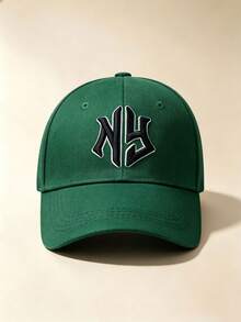 1PC Curved Brim Baseball Cap, Letter Embroidery, Cross Letter Print On Side, Adjustable Design, For Daily Wear, Outdoor Activities, Travel And Hiking. - Multicolor - View 9