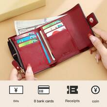 ONDY Women's Short Trifold & Multi-Functional Vintage Lightweight Coin Purse, Anti-Theft Magnetic Snap Closure, Multiple Card Slots For Credit Cards/ID Cards/Cash, Daily Work Essential, Vintage Casual Print Large Capacity Coin Purse - Multicolor - View 7