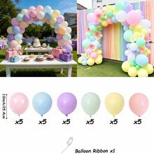 60Pcs 10inch Macaron Latex Balloons Kit,Rainbow Multicolor Pink Purple Green Yellow Balloons Kit For Birthday BabyShower Bridal Shower New Year Party Decorations - View 9