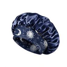 1pc Women's Star & Moon Print Milk Silk Sleep Cap, Lightweight Breathable Hair Protection Night Cap, Large Size (Random Print Pattern) - Star and Moon Style 1PC - View 16
