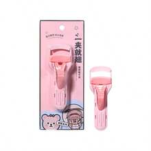 1pc Cartoon Press-Type Eyelash Curler, Wide-Angle Sunflower Eyelash Curler, One-Clip Lift And Curl, Shape Full Sunflower Lashes, Daily Makeup Essential - Coral Pink - View 2