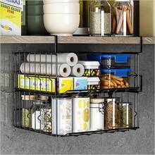 Set Perlengkapan Penyimpanan Lemari 3 Bagian, Keranjang Kawat Logam yang Dapat Ditumpuk di Bawah Rak, Hitam atau Putih, Kotak Penyimpanan Pakaian Lipat, Cocok untuk Lemari Pakaian Minimalis dan Rumah yang Rapi - View 11
