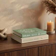 2pcs Home Decor Artificial Books, Exquisite Realistic Books In Green And Beige, Dining Table Decoration, Bedside Table Decor, Home Room Bookshelf Decoration - Green-beige - View 1