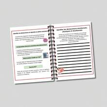 French Guided Reflection Notebook, Personal Writing Journal For Thoughts, Values, Emotions, Mindful Prompts, Daily Reflection And Action Planning, Spiral Notebooks - A5 - View 4