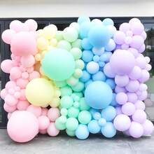 60Pcs 10inch Macaron Latex Balloons Kit,Rainbow Multicolor Pink Purple Green Yellow Balloons Kit For Birthday BabyShower Bridal Shower New Year Party Decorations - View 3