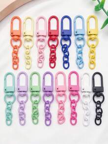 20/40pcs Colorful Lobster Clasp Keychain Accessories, Colorful Metal Swivel Snap Hooks With Key Rings, DIY Handmade Jewelry Accessories - Keychain - View 6