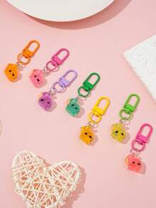 Cute Fluorescent Cow Keychain, Multi-Color Resin Cow Bag Charm, Quick-Release Backpack Pendant Accessory, Sweet Little Gift For Girls And Teenagers - Cow Pendant - View 4