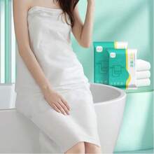 Multifunctional Portable Disposable Bath Towel, Individually Wrapped, Soft And Skin-Friendly, Comfortable Bathing, Highly Absorbent, Suitable For Business Travel, Home Use, Travel, Hotel, Homestay, Gym, Office, Vacation, Bathroom And Camping. - White - View 2