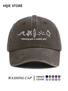 1pc Fashion Ocean Turtle Sun Print Vintage Washed Baseball Cap, Daily Outfit Hat, All-Season Essential, Outdoor Sports Baseball Cap, Lightweight And Comfortable, Suitable For Streetwear And Daily Life - A - View 19