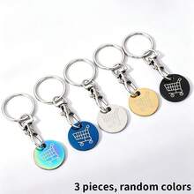 1pc/3pcs/5pcs Shopping Cart Token Supermarket Metal Stainless Steel Keychain, Key Ring Decoration With Lock (Different Supermarket Shopping Cart Lock Structures May Vary, Please Check The Size Marked In Our Store Before Ordering To Ensure Compatibility And Avoid Size Mismatch.) - Multicolor - View 11