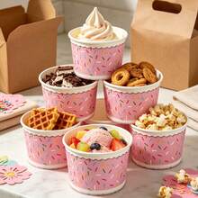 20/10pcs, Pink Dessert Themed Birthday Ice Cream Cup, Dessert Cup, Baking Cup, Suitable For Cold Goods, Ice Cream, Jelly And Snacks, Birthday Parties, Pink Parties, Dessert Shops And Party Supplies, Restaurant Decoration - Multicolor - View 7