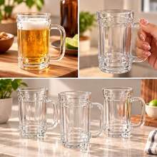 6-Pack Thick Glass Beer Mugs - View 1