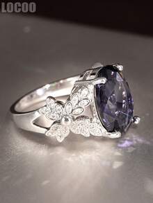 1 buah Cincin Zirkonia Kubik Modis untuk Wanita, Perhiasan Pesta Pernikahan dan Pertunangan, Hadiah Hari Valentine - 1# - View 7