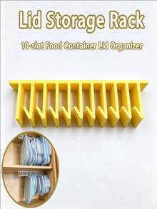 Lid Storage Rack, Under Cabinet Multi-Slot Lid Holder, Kitchen Organizer Rack, Under Sink Storage Rack, 5 Hooks/10 Hooks (Multiple Colors) Available, Space-Saving Wall-Mounted Kitchen Storage Rack, Sturdy Container Lid Holder With Installation Hardware, Built-In Cabinet Organizer, Keeps Lids Neat And Easy To Access, Suitable For Various Jar Lids - View 5