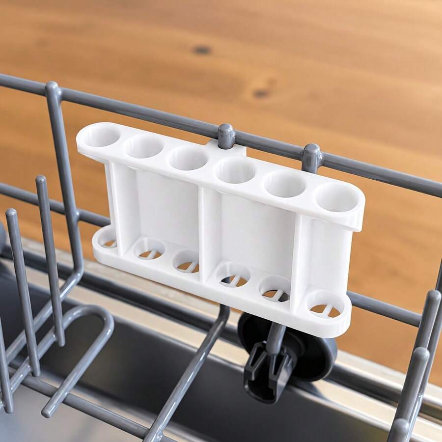 1pc Dishwasher Straw Holder, Home Glass Straw Cleaning Rack, Dishwasher Compatible Draining Accessory - Multicolor - View 1