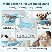 1pc Foldable Stainless Steel Pet Grooming Bathtub With Anti-Slip Feature For Cats And Dogs. It Can Also Serve As A Portable Fixed Shower Rack For Pet Grooming And Trimming, Or As A Bathing And Grooming Table For Home Use. Additionally, It Can Prevent Pets From Escaping During Bathing, Acting As A Restraint Bathing Stand For Cats And Dogs. - Multicolor - View 4