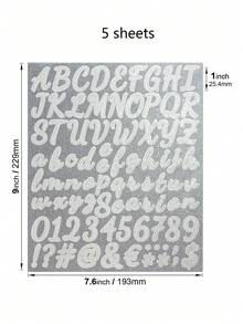5pcs/415pcs/10pcs/830pcs Gold & Silver Letter & Number Creative DIY Decorative Graffiti Waterproof Stickers, Stationery Stickers For Guitar, Phone, Tablet, Notebook - Letter Stickers - View 13
