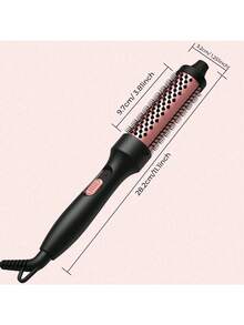 2026 Upgraded 3-In-1 Hair Straightener, Curler & Volumizing Brush With LED Digital Display, 32mm Hair Styling Tool For Root Lift, Frizz Control, Smooth Hair & Natural Curls, Dual Voltage 110V-240V, Halloween & Christmas Gift For Women - Black - View 10