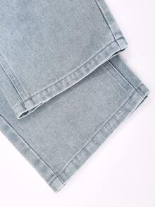Young Boy Casual Daily Travel Denim Jeans With Pockets - Blue - View 4